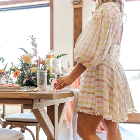 For Love & Lemons Rue Puff Sleeve Mini Dress - Picture 4 of 12